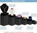 6 Pcs Hexagonal Jewelry Display Risers Acrylic Stands,Black | 6 Size, Hexagonal Market Display Risers, Acrylic