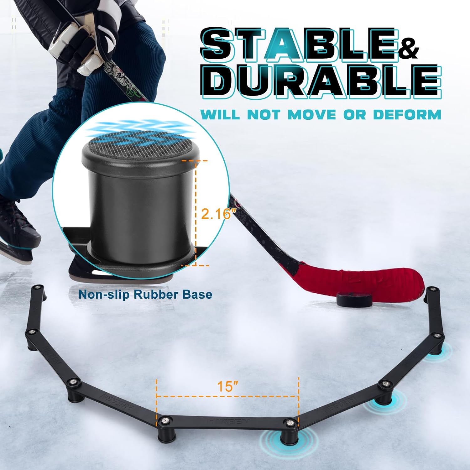 7-Sections Hockey Training Equipment,Magnetic Adjustable Size Hockey Stick Handling Trainer,Portable Stickhandling