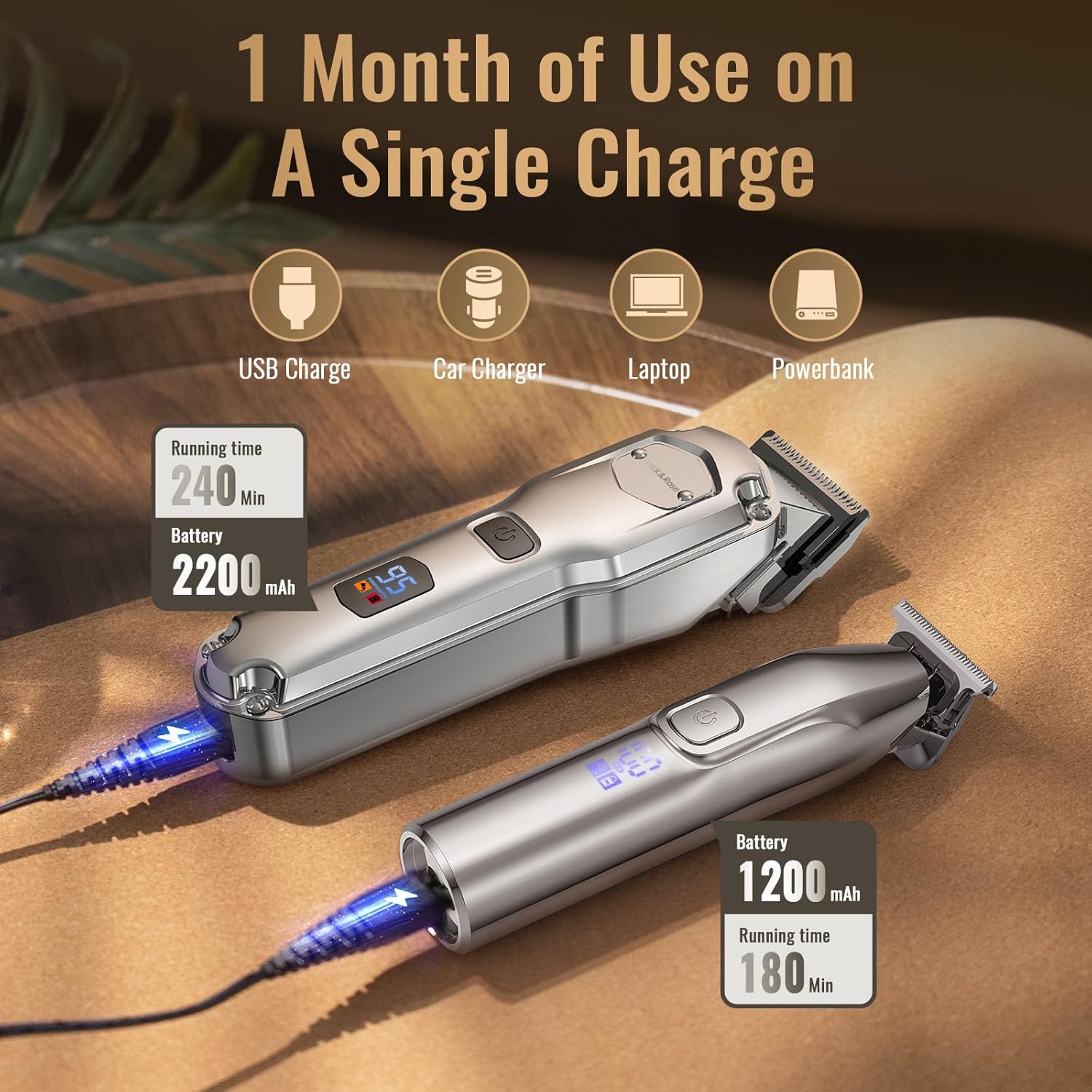 Clippers and Trimmers Set, Cordless Hair Clippers for Men, Barber Clippers Set