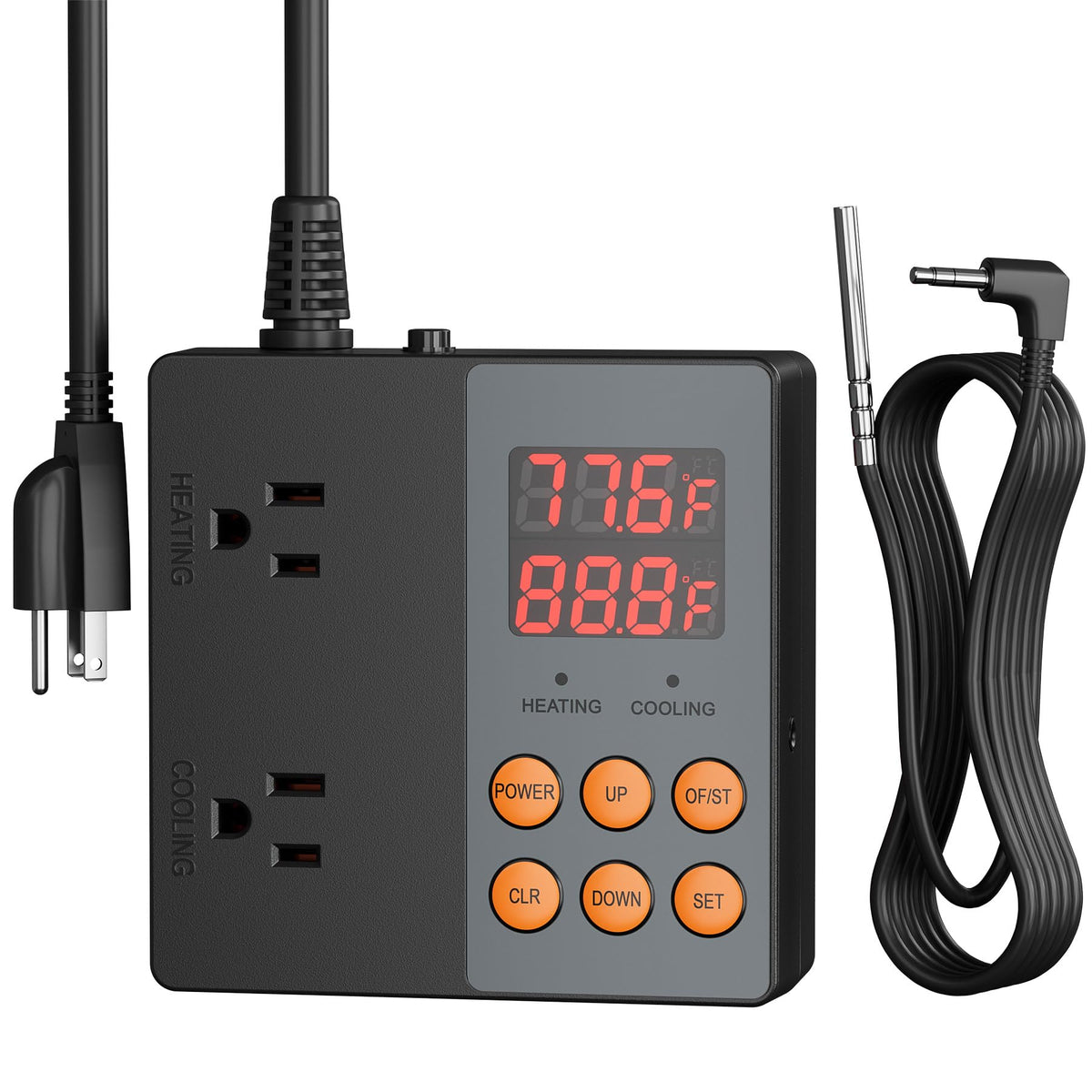 BN-LINK Temperature Controller Dual Thermostat Outlet for Heating Cooling