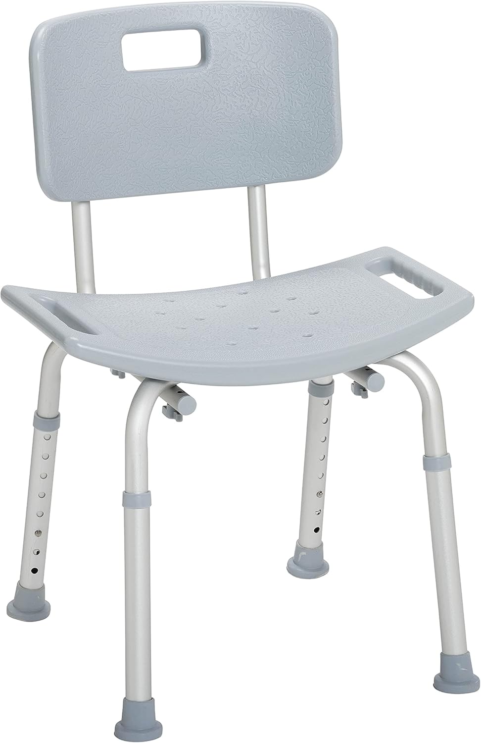 Shower Chair with Back - Adjustable Bathroom Bench - Suction Feet - Lightweight Durable Construction - Comfortable