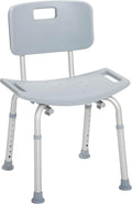 Shower Chair with Back - Adjustable Bathroom Bench - Suction Feet - Lightweight Durable Construction - Comfortable