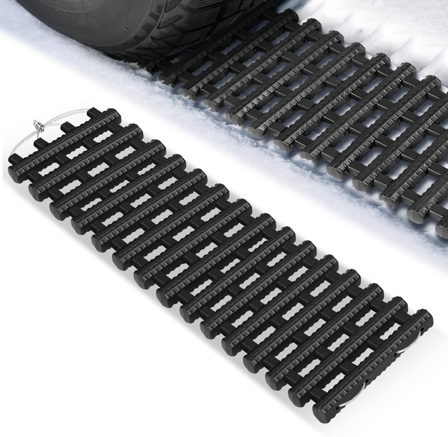 24" Traction Mat Portable Recovery Tracks Mat Traction Board Non-Slip Max Capacity Load 7-Ton Compatible with Most
