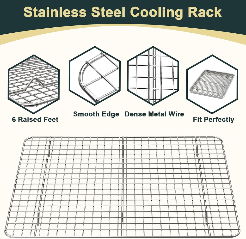 Baking Sheet with Rack Set (2 Pans + 2 Racks), Half Sheet Size