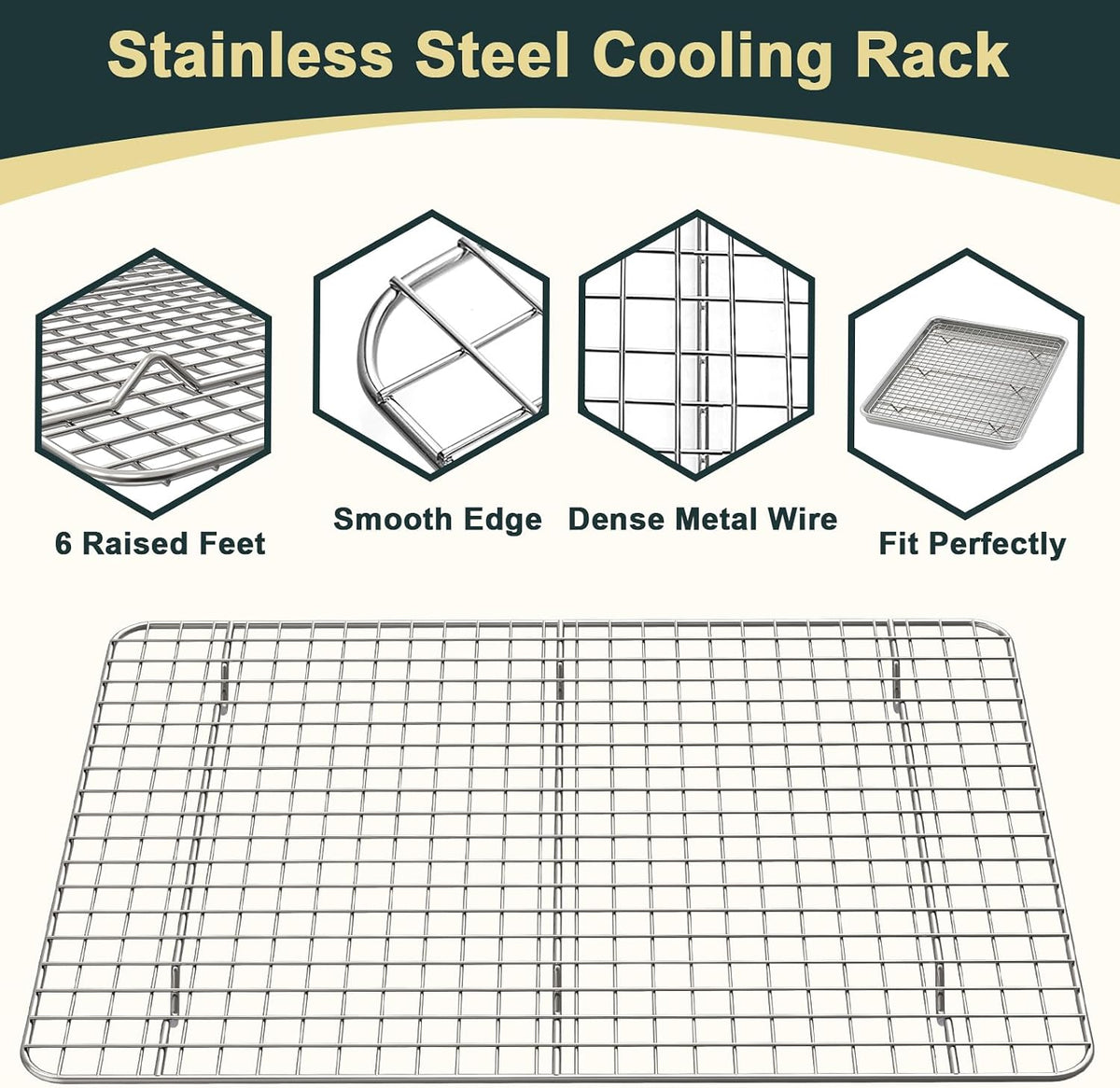 Baking Sheet with Rack Set (2 Pans + 2 Racks), Half Sheet Size