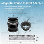 JPFLAEYX Round to Oval Adapter Magnetic Connect for Recessed Dryer Vent Box