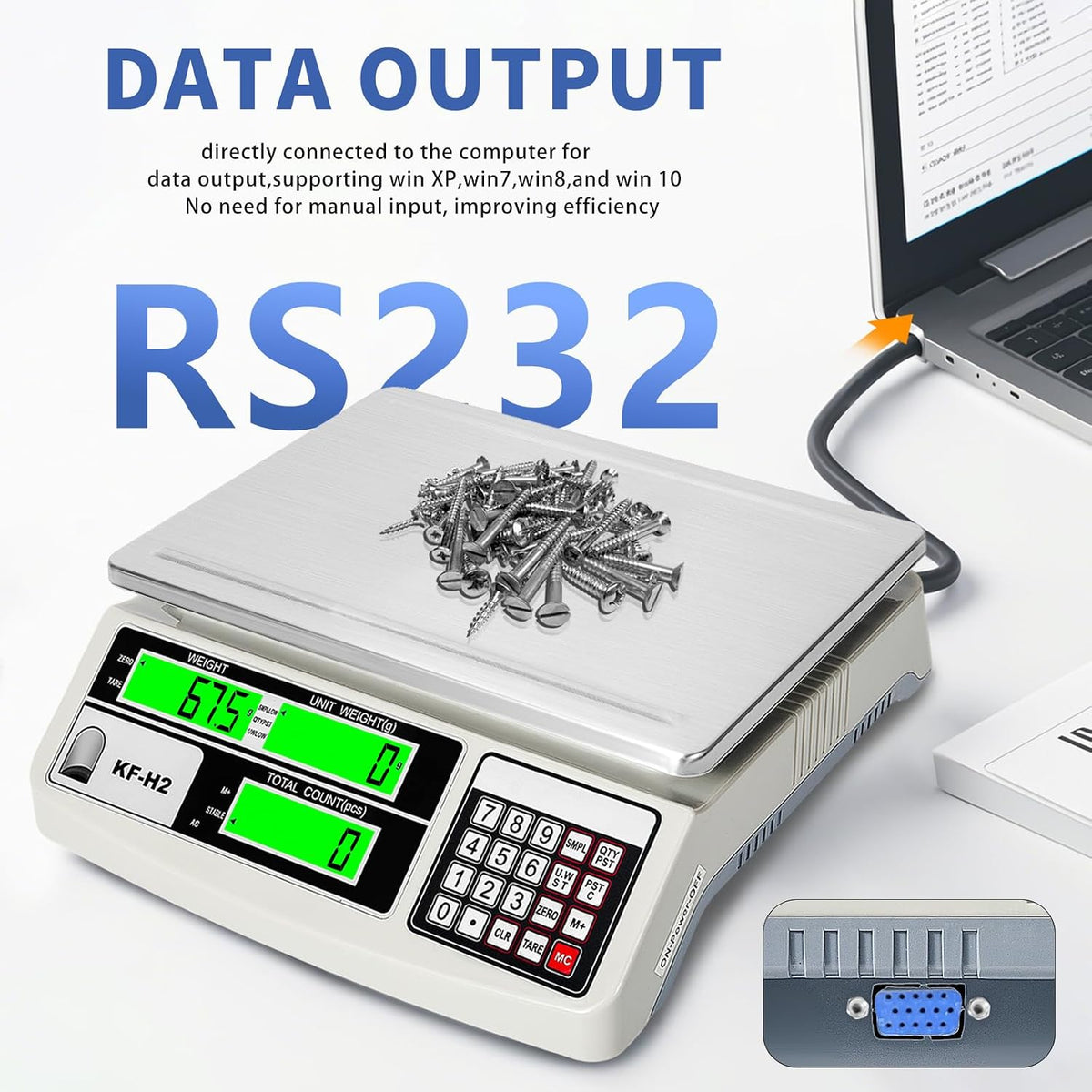 Industrial Counting Scale, 30kg/0.5g Digital Coin Scale for Coin