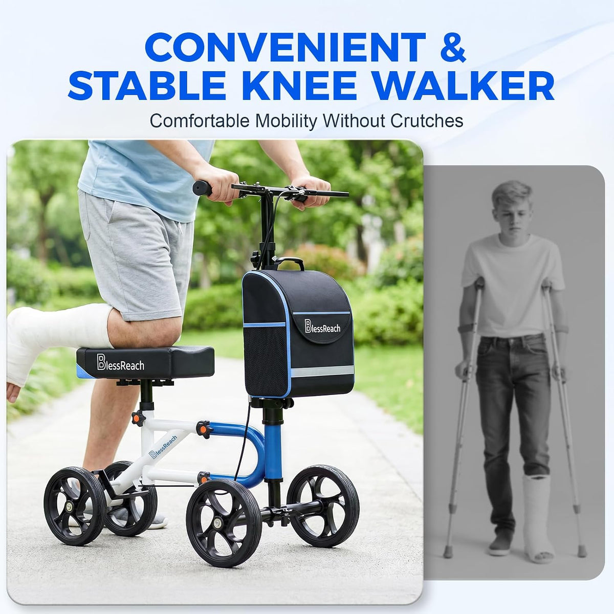Lightweight Knee Scooter for Adults for Foot Injuries,Knee Pad