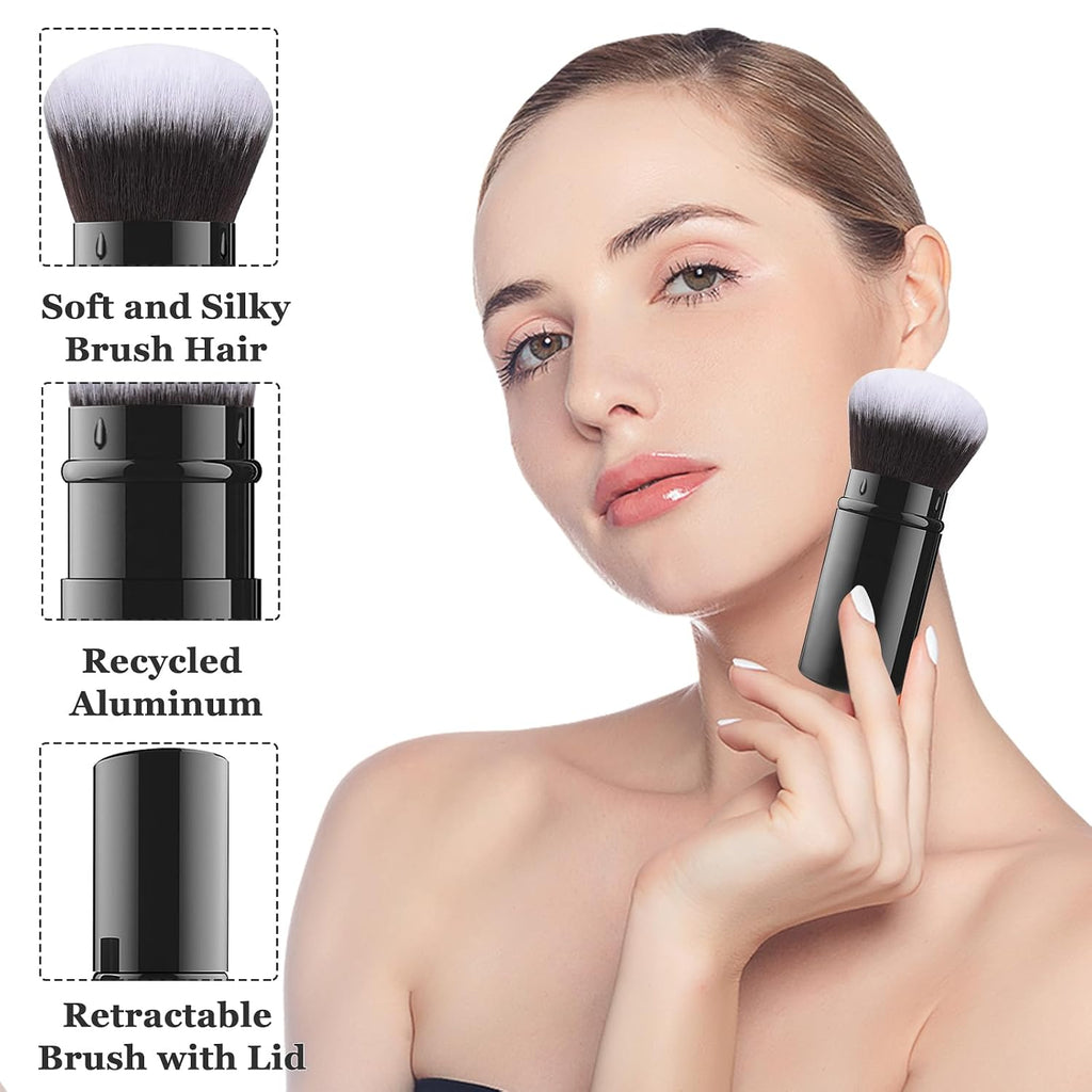 Retractable Kabuki Brush, Travel Powder Face Makeup Brushes