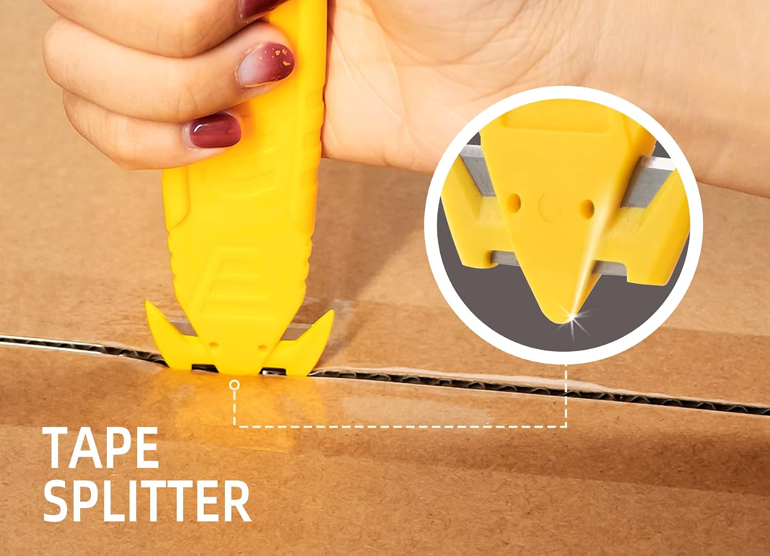 Safety Cutter Box Opener Tool Safety Knife Box Cutter 120 Pack | Hidden Blade, Assorted Color, Utility Safety Knives