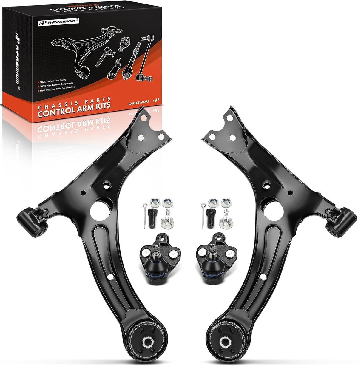 A-Premium 4Pcs Front Suspension Kit, Lower Control Arm, Lower Ball Joint