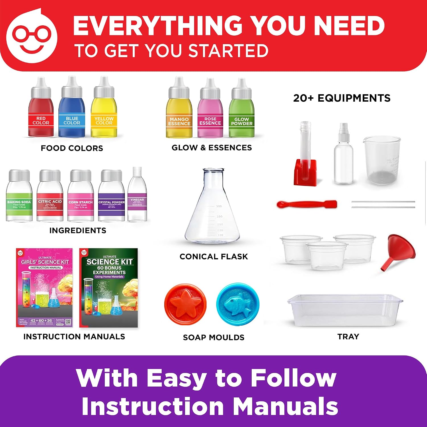 Girls' Ultimate Science Experiments Kit for Kids Ages 8+ | Birthday Gift Ideas for Girls 9, 10, 11, 13, 14, 135+