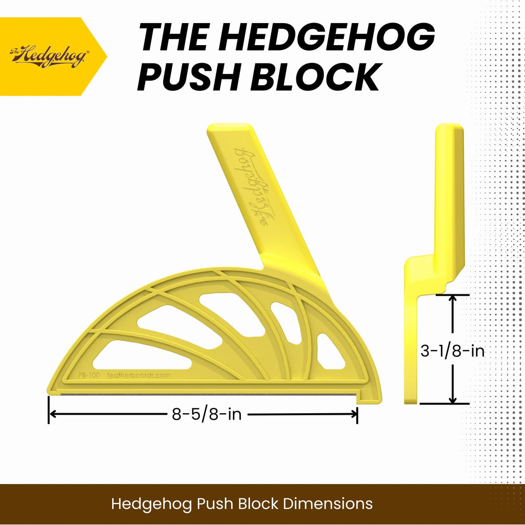 Hedgehog Woodworking Push Block for Table Saws, Jointers & Routers