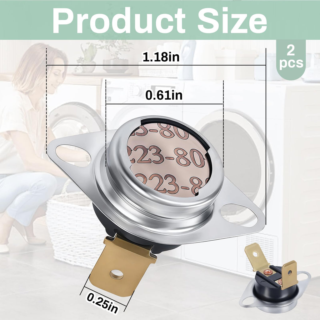 2 Pcs D510702 Dryer High Limit Thermostat, Compatible with Speed Queen