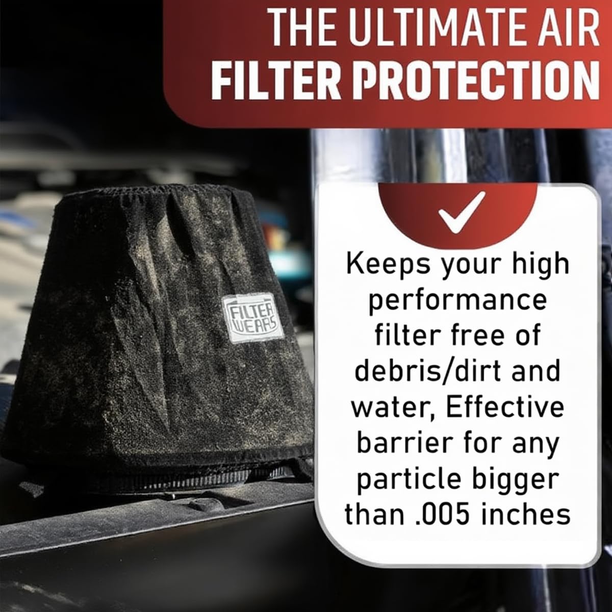 F154K Universal Water Repellent Cold Air Intake Pre-Filter - Large