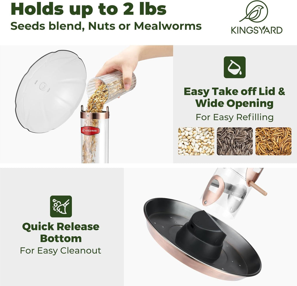 6-Port Tube Bird Feeder for Outdoors Hanging