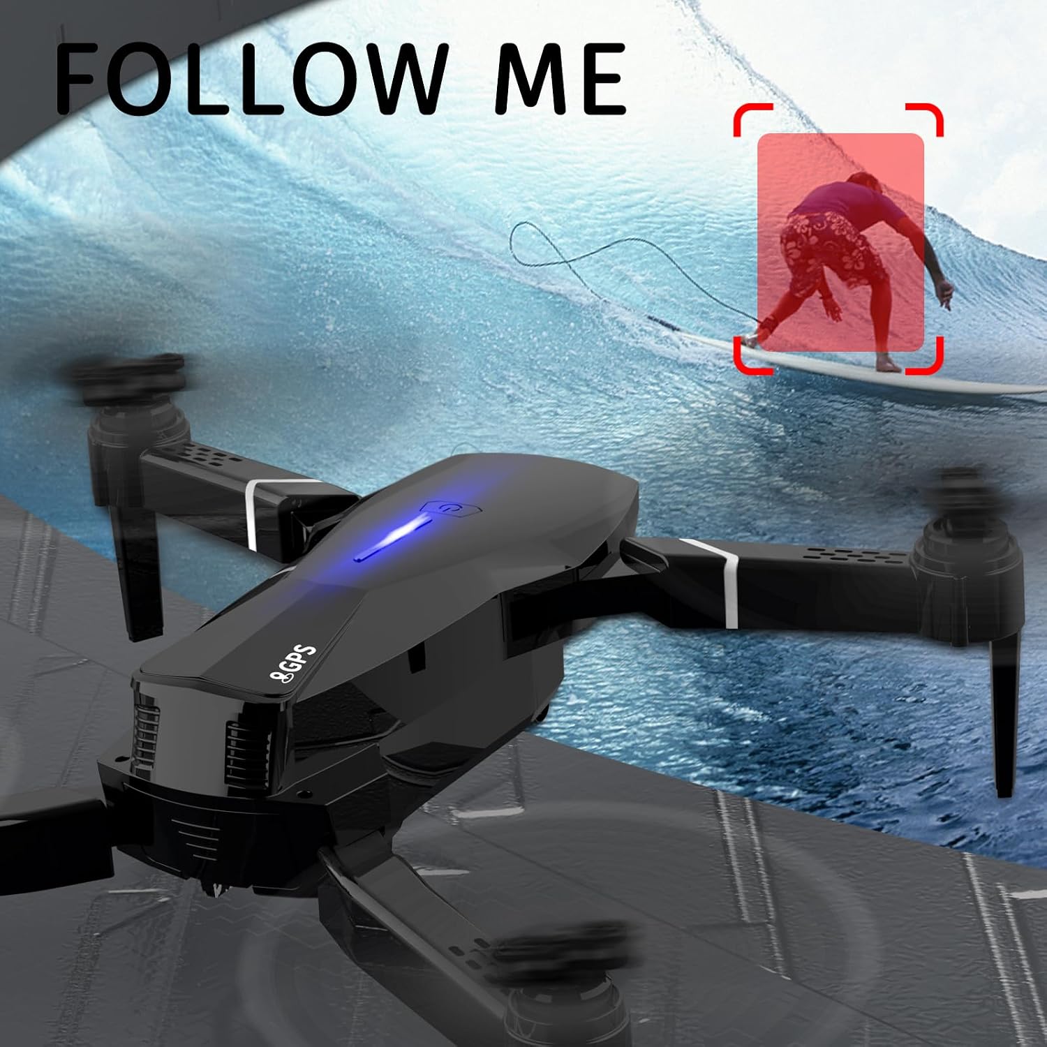 X9 4K GPS Drone with Camera, Foldable FPV RC Quadcopter
