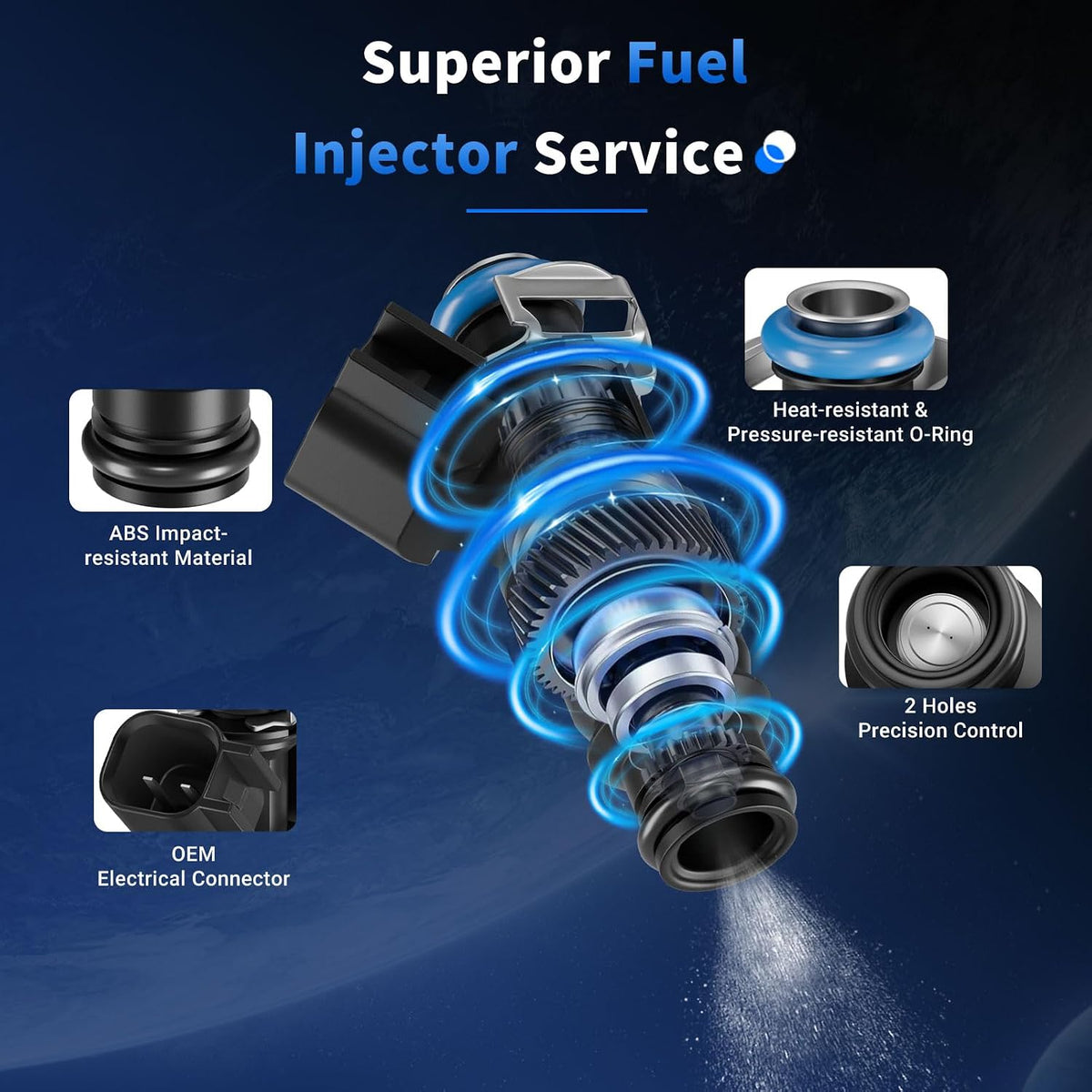 6Pcs Fuel Injectors Compatible with Buick Pontiac V6 3.8L