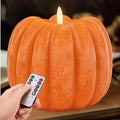Fall Decorations for Home - Flickering Flameless Wax Pumpkin LED Candle | Timer Remote Control, Fall Decor