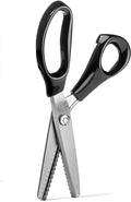 Stainless Steel Pinking Shears Comfort Grip Handled Professional Fabric Crafts Dressmaking Zig Zag Cut Scissors