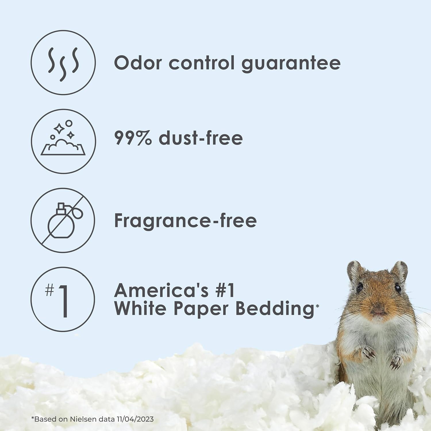 Clean & Cozy White Paper Bedding, Made for Small Animals, 85 Liters