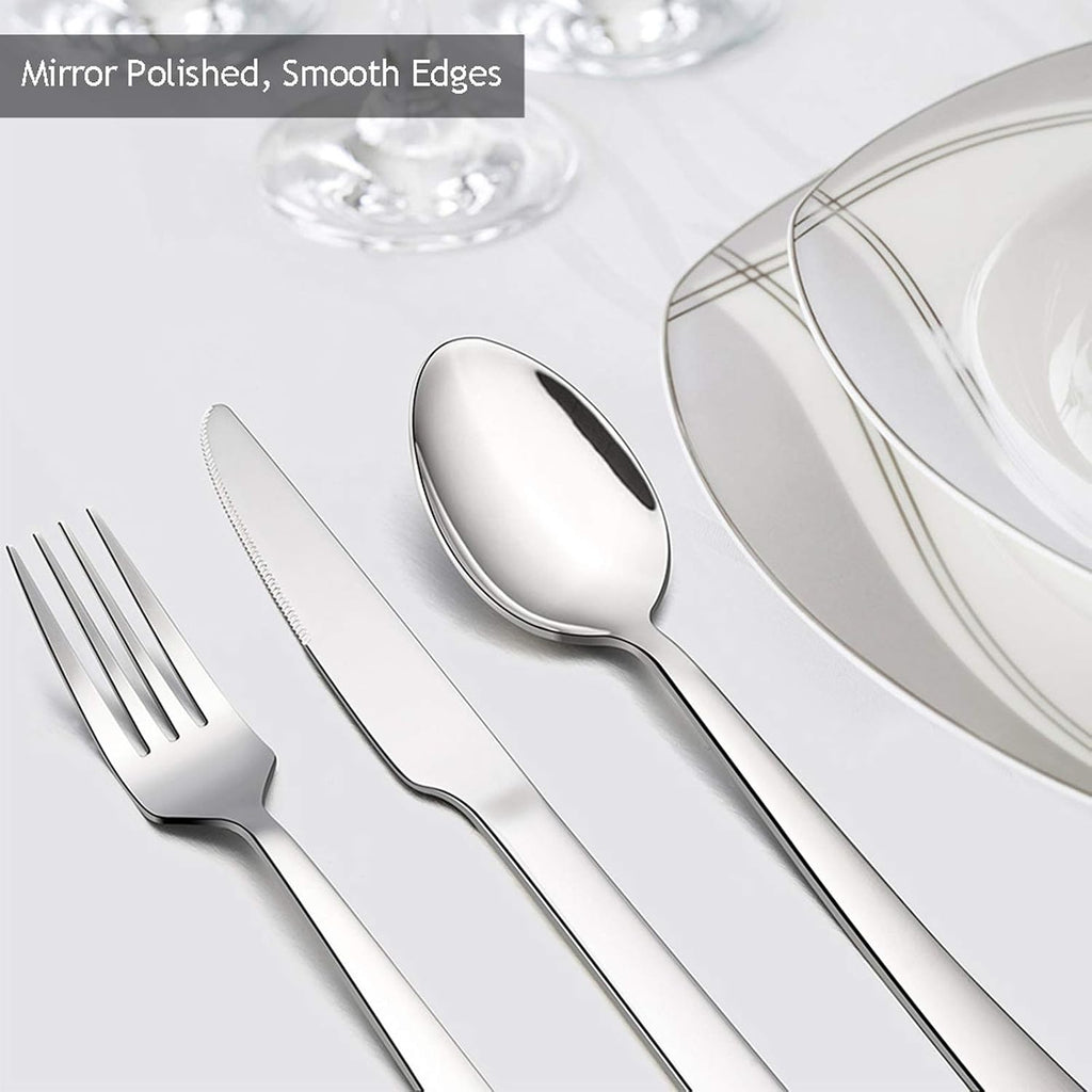 60-Piece Silverware Set, Stainless Steel Flatware Set for 12