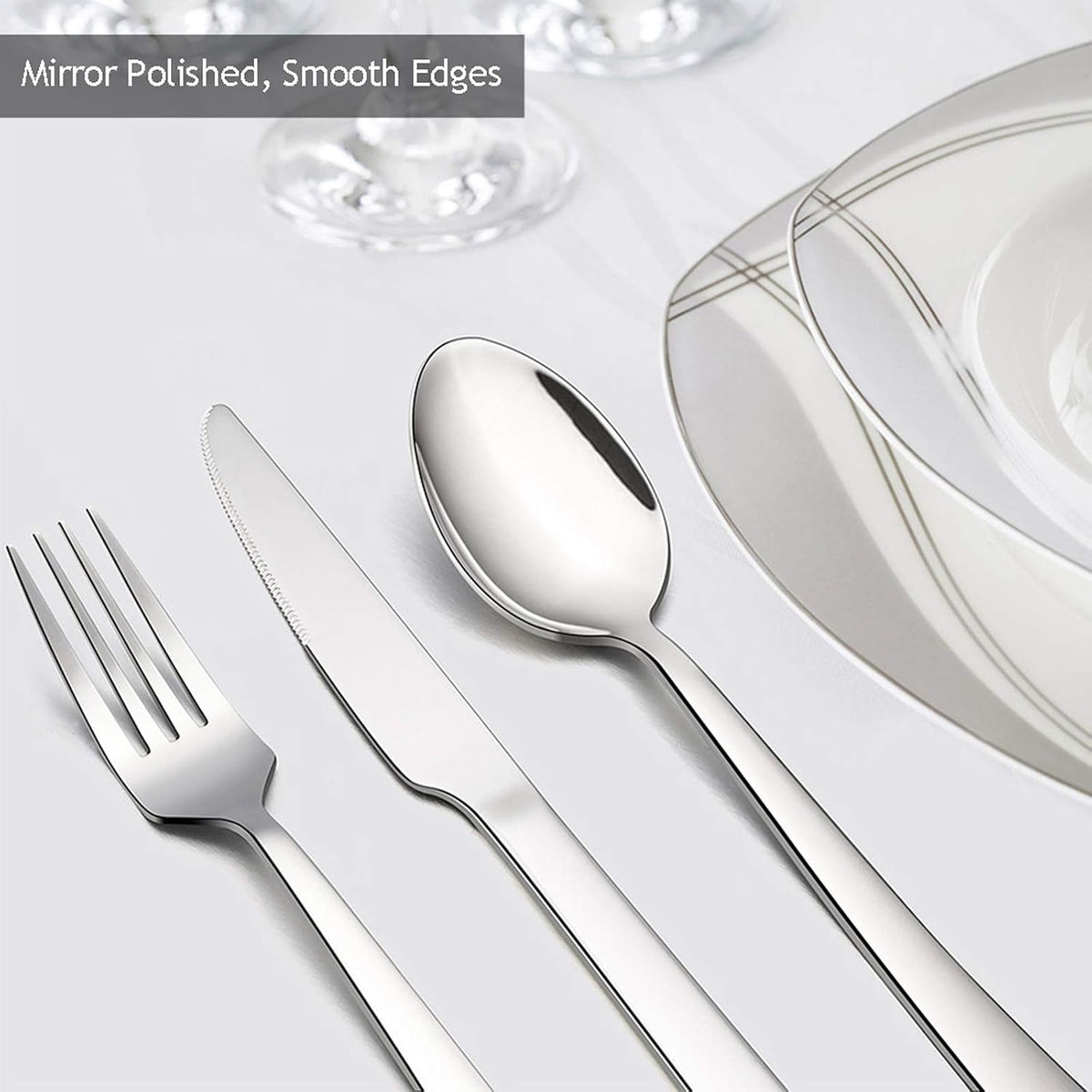 60-Piece Silverware Set, Stainless Steel Flatware Set for 12