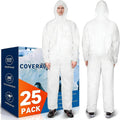 2 Pack/25 Pack Hazmat Suits Disposable Protective Coveralls | Heavy Duty Full Body Painters Suit for Men & Women