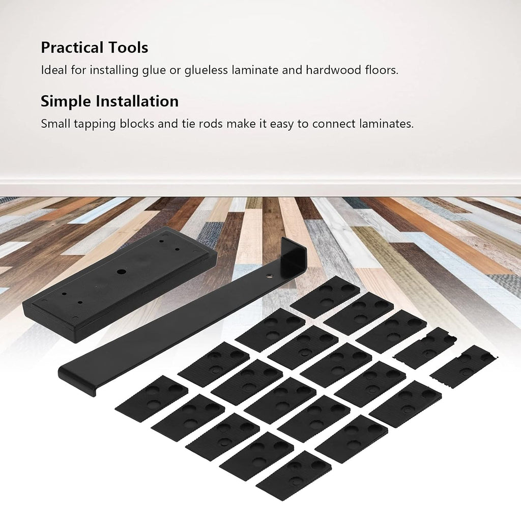 Floor Install Kit, Laminate Wood Flooring Installation Kit, Pull Bar, Black Tapping Block, 20 x Black Spacer, Black