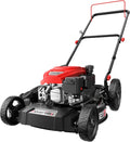 21-Inch 2-in-1 Gas Push Lawn Mower, 144cc OHV Walk-Behind Mower for Yard, Mulching Side Discharge, 1.5–3.9 in