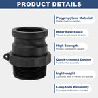 Kozelo 2-1/2" x 2-1/2"Male NPT Type F Cam Lock Hose Fitting Camlock Adapter