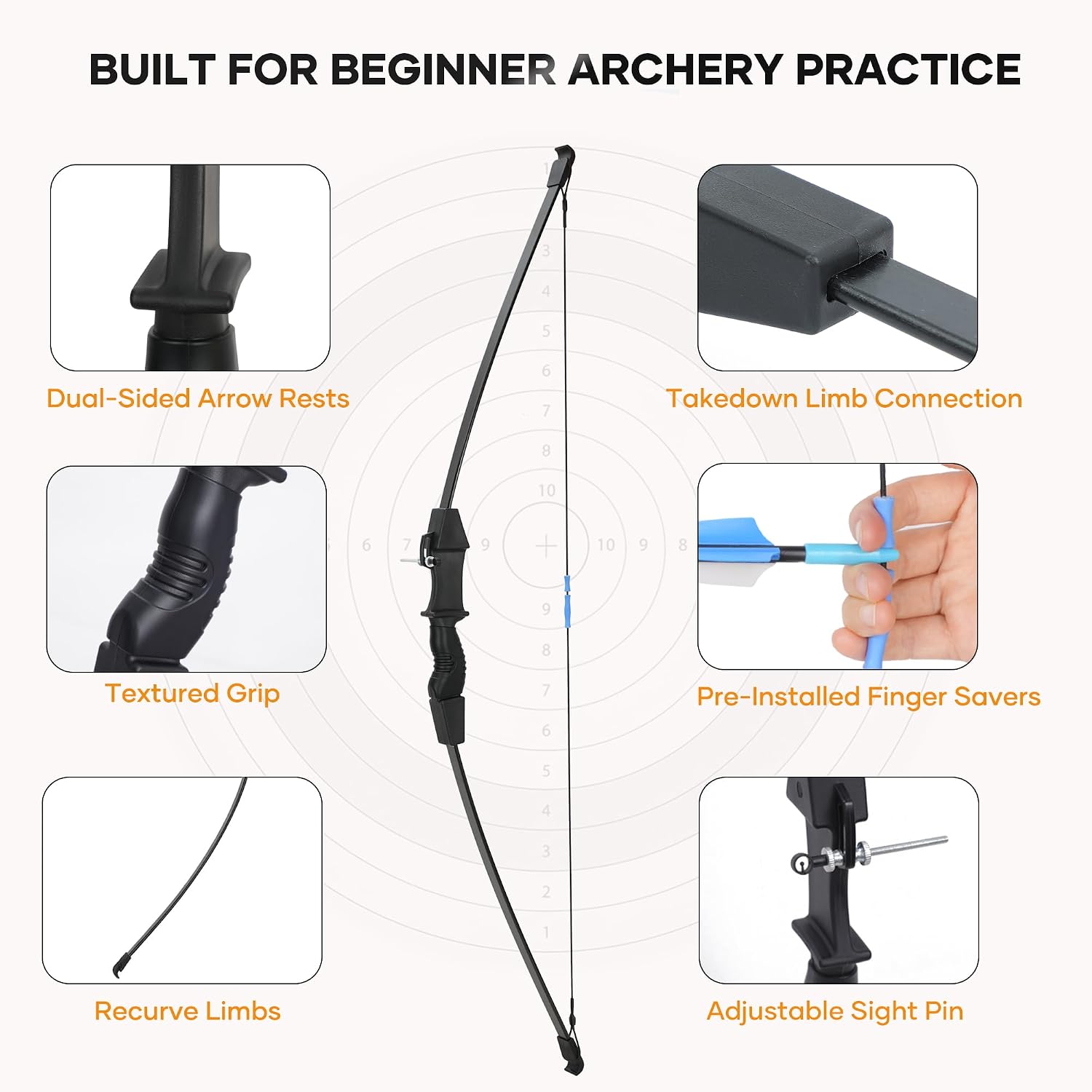 40" Youth Bow and Arrow Set for Kids 8-12 & Teens - Ambidextrous Recurve Archery Gear with Safety Arrows - Toys for