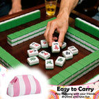 Mahjong Tile Bag Striped Clutch Pink White Thick Lines