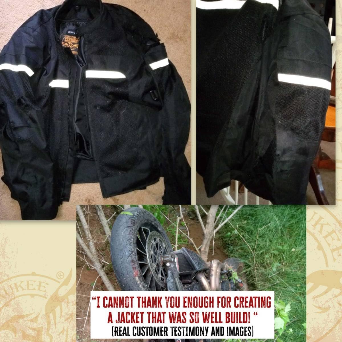 Men’s CE Armored All-Season Motorcycle Jacket - X-Large | All Seasons, Impact Protection ,Textile Racer Design, Vented