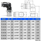 TAILONZ 6mm x 1/4" NPT Push to Connect Elbow Fitting 2Pcs