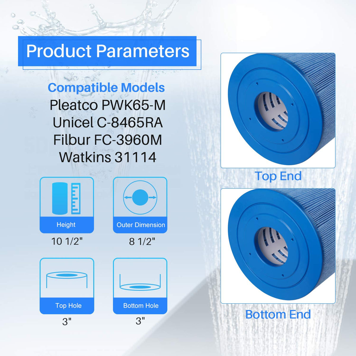 C-8465 SPA Filter Replaces Watkins 31114 2PACK