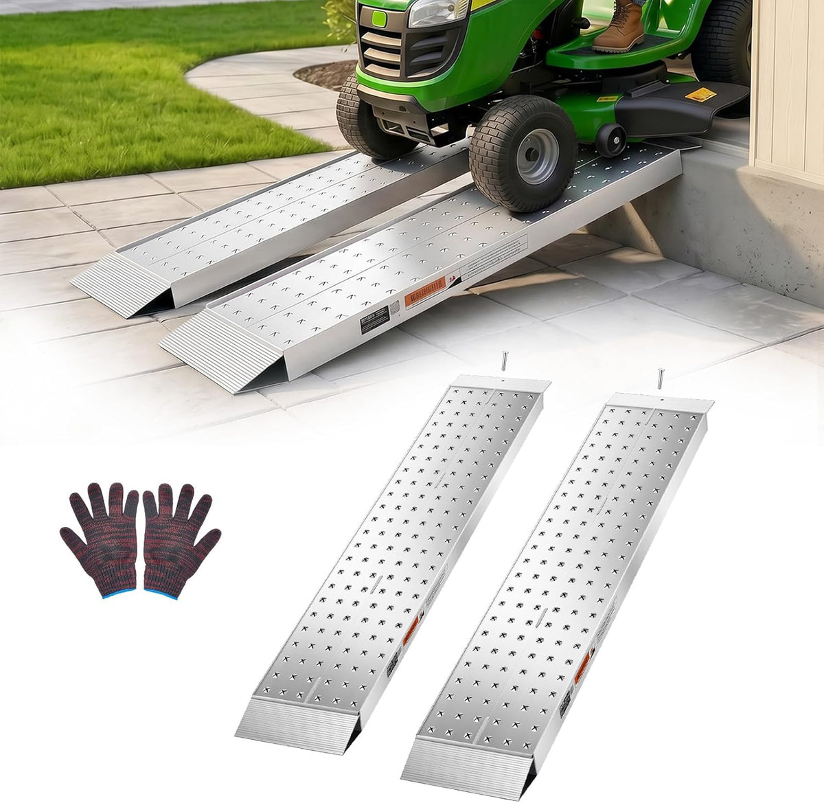 Aluminum Trailer Ramps, 2PCS 55 x 12 in, Heavy-Duty ATV Ramp Set with Anti-Slip Plates, 3000LBS Combined Capacity