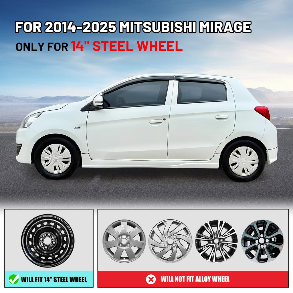Hubcaps 14 Inch Wheel Covers for 2014-2025 Mitsubishi Mirage