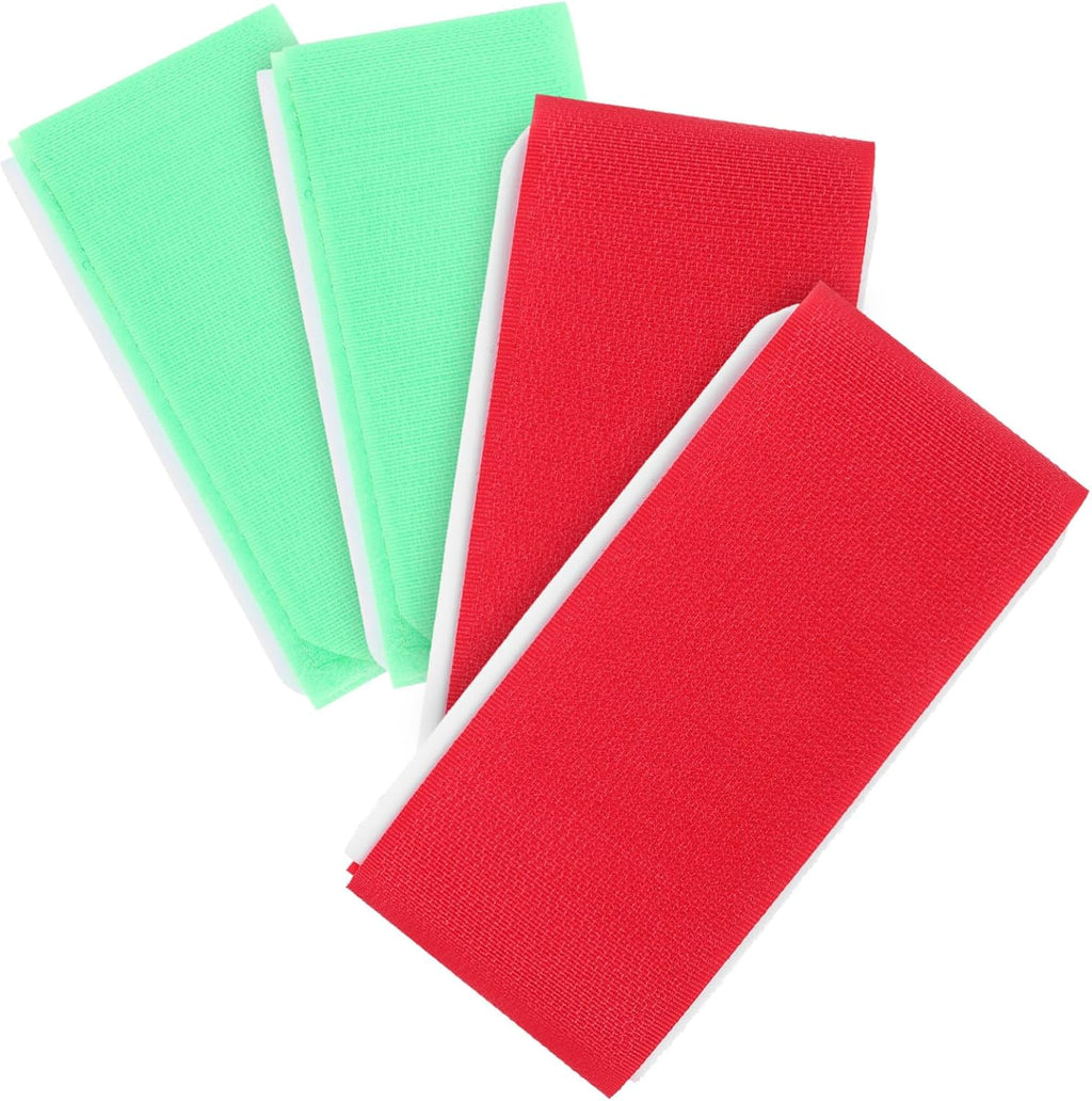 4pcs Adjustable Snowboard Fixing Strap Sled Tie Rope for Secure Carrying Essential Ski Gear Accessory Red and Green
