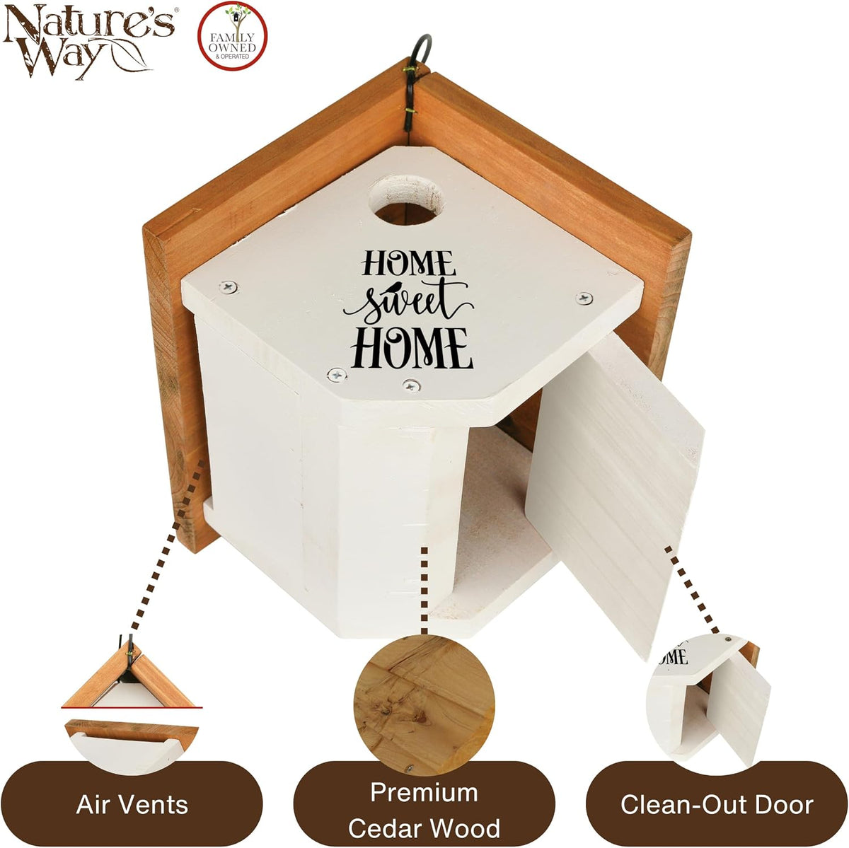 WWLH2-DECO Farmhouse Wren House, White