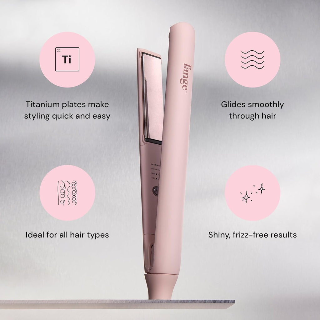 Straight Forward Titanium Flat Iron, 1", Blush | Professional 2-in-1 Hair Styling Iron, Snag-Free Hair Straightener