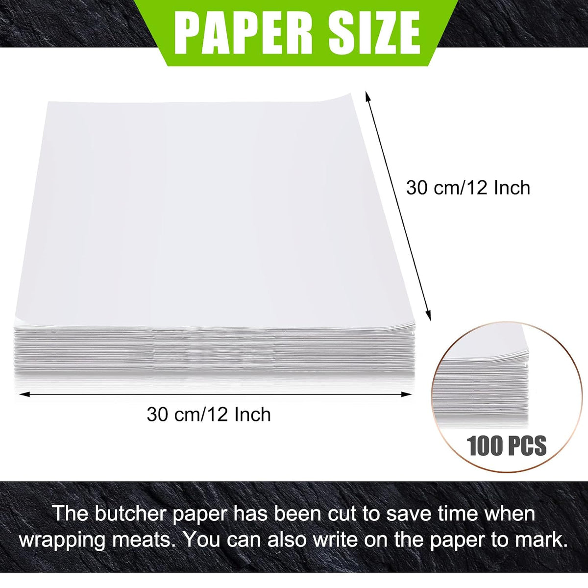100 Pcs White Butcher Paper Sheets for Sublimation,12 x 12 Inches