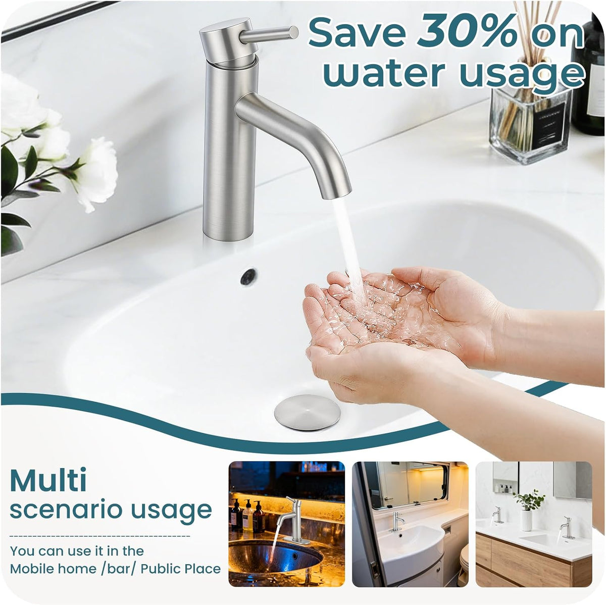 Bathroom Faucet Single Handle Bathroom Sink Faucet Brushed Nickel