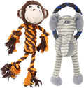 Rope Dog Toys to Keep Them Busy - Tug of War Dog Toys for Boredom Plush Interactive Squeaky Puppy Toys for Small