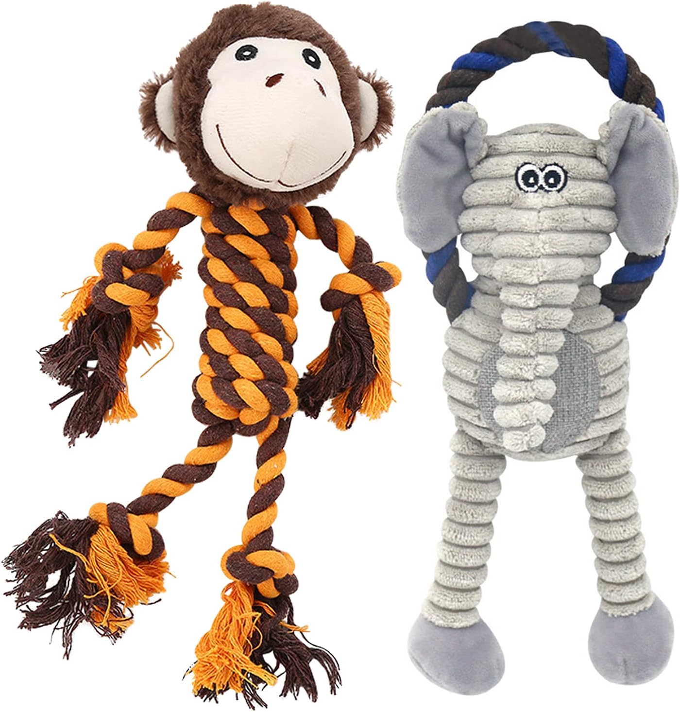 Rope Dog Toys to Keep Them Busy - Tug of War Dog Toys for Boredom Plush Interactive Squeaky Puppy Toys for Small