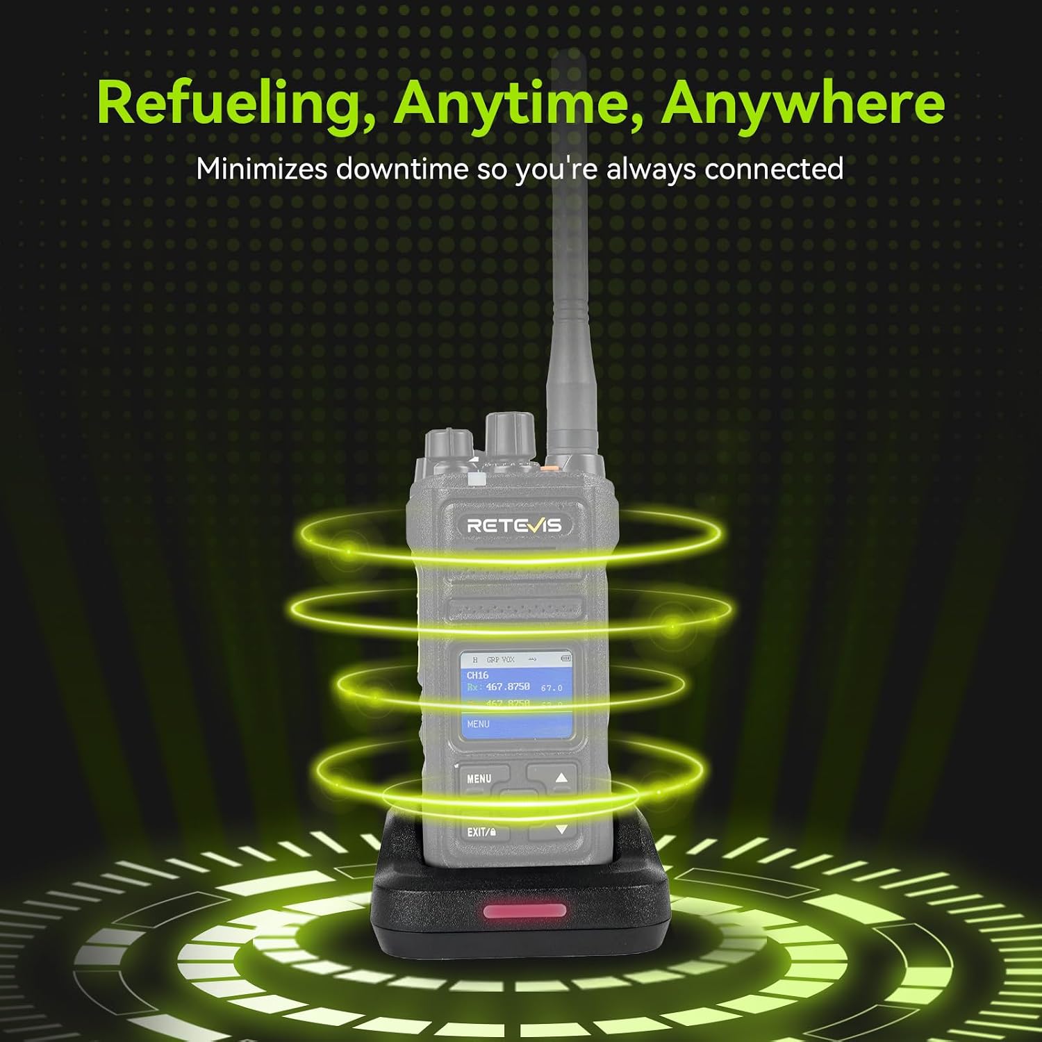 Ailunce HA1UV Ham Radio,with 1 Extra Charger,IP67 Waterproof,Long Range Dual Band Handheld Two Way Radio for