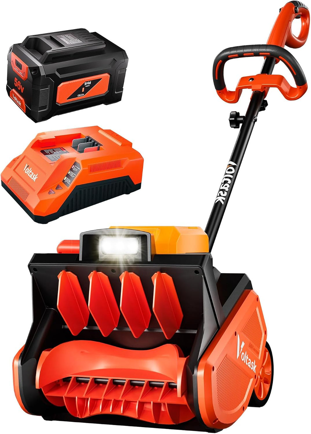56V Cordless Snow Shovel, 14" Electric Snow Blower, 2000W Brushless Motor Battery Snow Shovel, 26FT Throw Distance