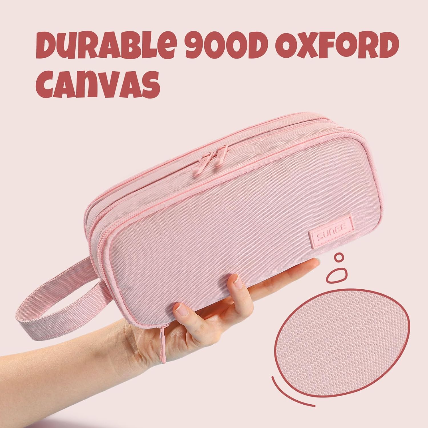 Large Capacity Pencil Case with 3 Compartment, Extra Big Pencil Pouch, Pencil Bag with Zipper, Cute High Stationery