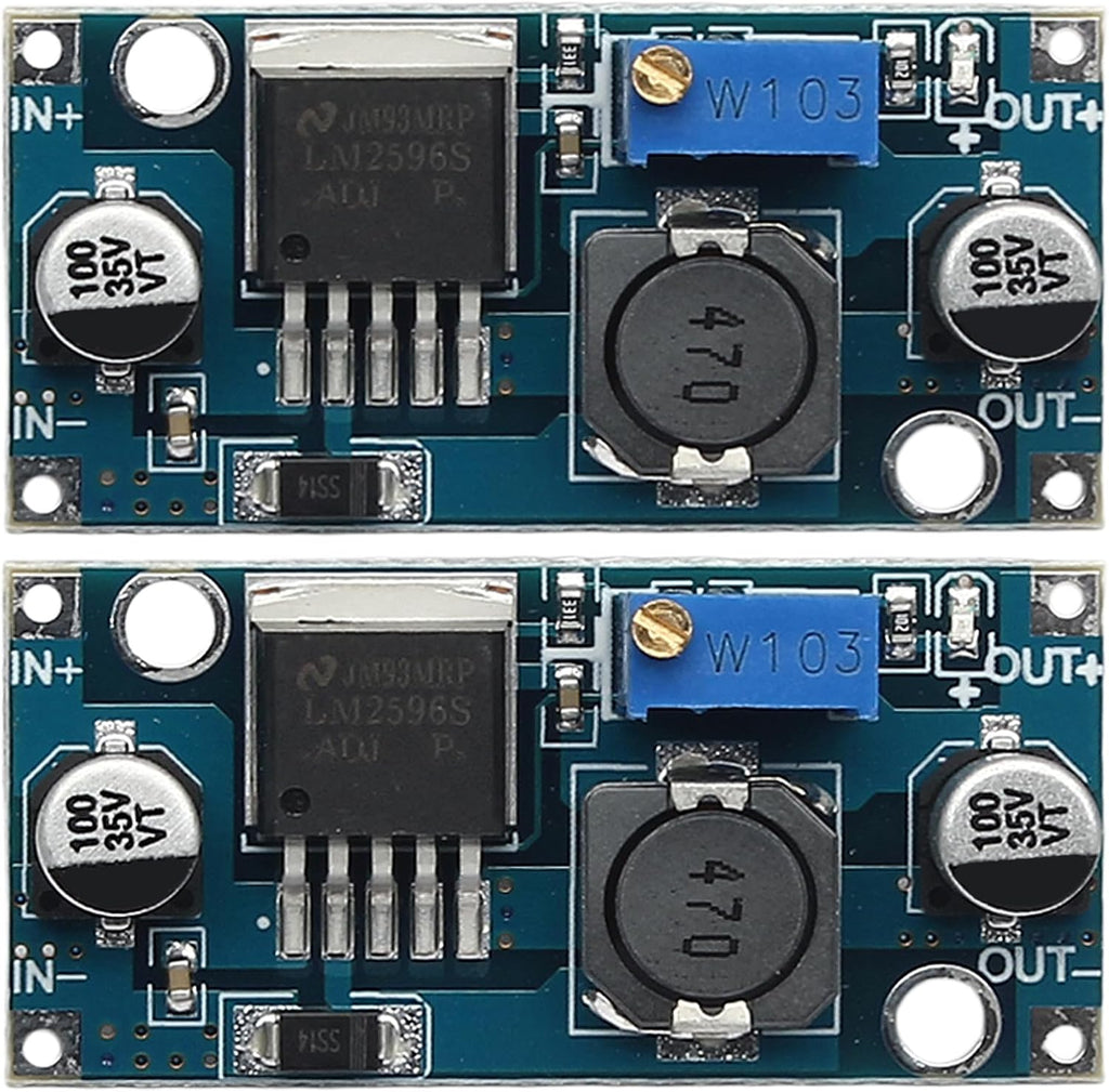 2pcs LM2596 DC-DC Buck Converter, 3.2V-35V to 1.25V-35V Power Module