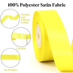 1 Inch x 25 Yards Light Yellow Satin Ribbon Gift Wrapping Ribbon